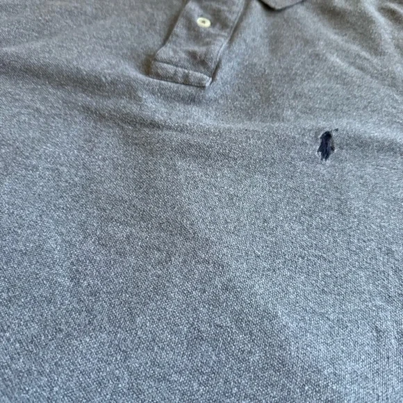 Dark Heather Gray Vintage Polo by Ralph Lauren Men’s Size Large 100% Cotton Polo - Picture 4 of 5